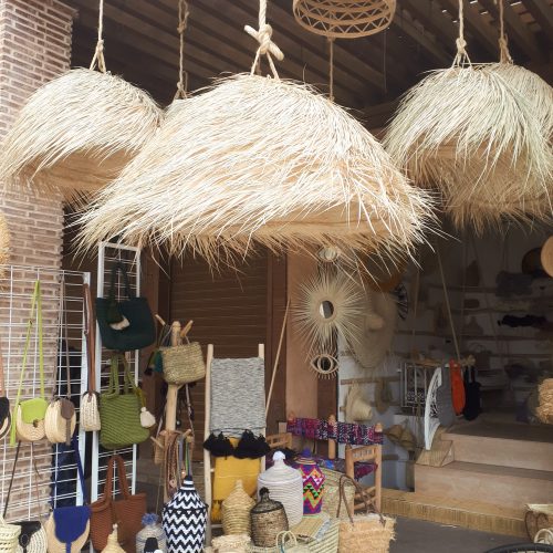 SUSPENSION RONDE FEUILLE DE PALMIER - Ma déco d'ailleurs