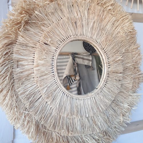 MIROIR ROND RAPHIA - Ma déco d'ailleurs