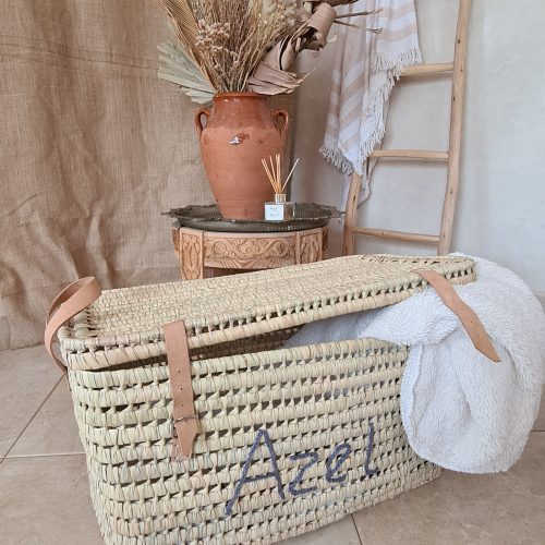 GRANDE MALLE PALMIER & CUIR PERSONNALISÉE - Ma déco d'ailleurs