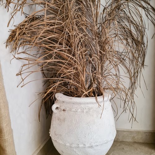 JARRE MAROCAINE RONDE BLANCHE 60 CM - Ma déco d'ailleurs