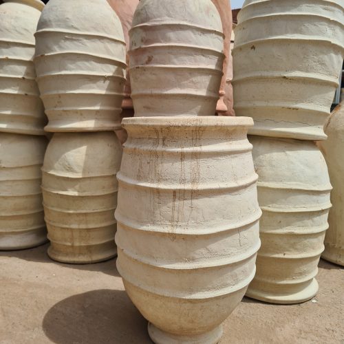 JARRE MAROCAINE BLANCHE CERCLÉE 60 CM - Ma Déco d'ailleurs