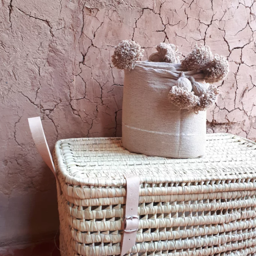 PLAID BEIGE POMPONS - Ma déco d'ailleurs